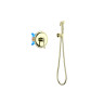 Набор с гигиеническим душем (смеситель + гигиеническая лейка + шланг + шланговое подсоединение с держателем) Aquatek, полир. золото AQ1519PG КЛАССИК
