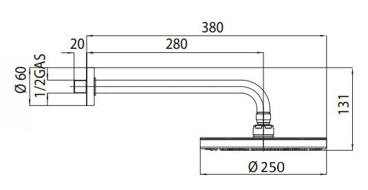 Верхний душ  Bossini Elios H19412G.030