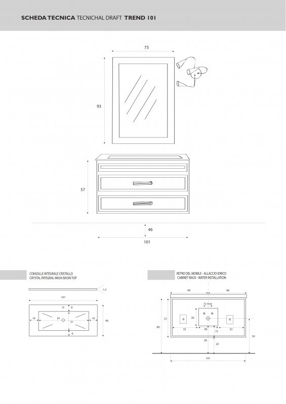 Стеклянная раковина столешница Cezares TR101/CR.BiaExCh