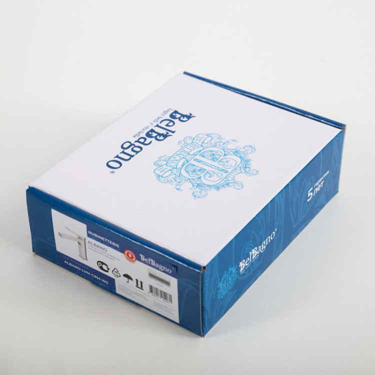 Смеситель для раковины без донного клапана Cezares ALBANO-LVM-CRM-W0