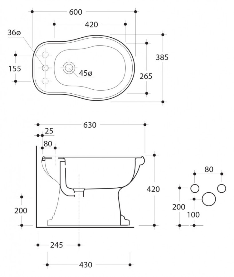 Биде Kerasan Retro 1020