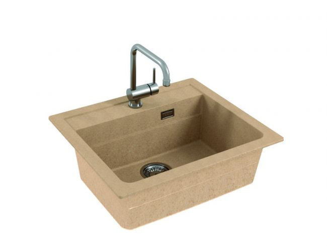 Мойка ALVEUS GRANITAL ATROX 30 BEIGE - G55 590 X 500 1X в комплекте с сифоном 1132823,