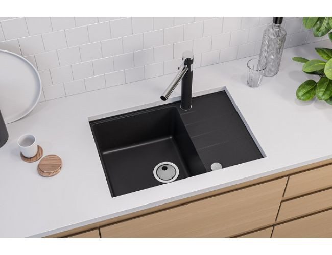 Мойка ALVEUS GRANITAL INTERMEZZO 40 G91 CARBON 680x480x200 в комплекте с сифоном 1117292