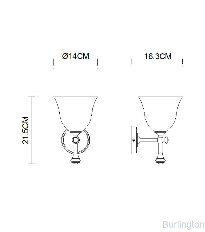 Светильник с плафоном из матового стекла [1617/BL55 CHR]