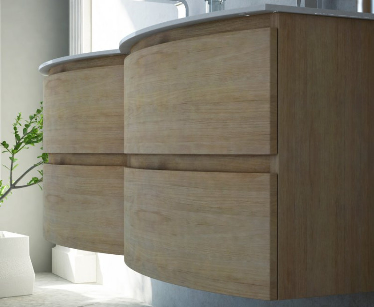 Стеклянная раковина с двумя чашами, 138x52x1,5 Cezares 82412