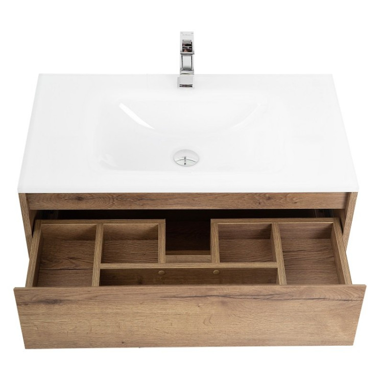 Стеклянная раковина 810x465x145 мм без перелива, белая глянцевая BelBagno BB810/465-LV-VTR-BL