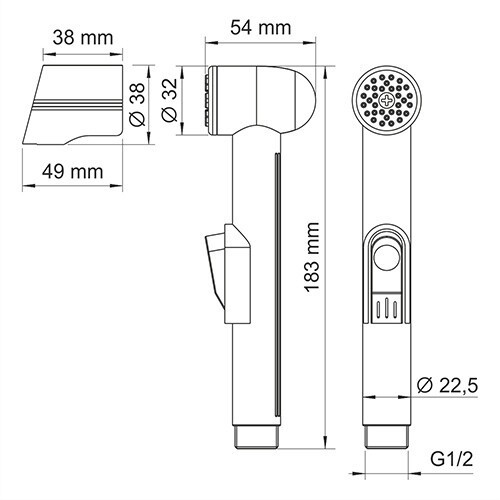 WasserKRAFT A157 Гигиеническая лейкфиксатором