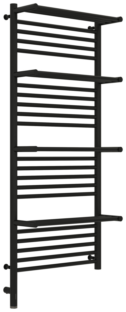 Полотенцесушитель электрический Сунержа Богема с 4 полками 3.0 1200х500 / МЭМ левый Матовый чёрный
