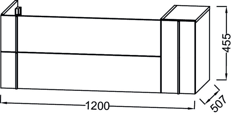 Мебель 120 см для раковины-столешницы 100 cм, коричневая кожа Jacob Delafon NOUVELLE VAGUE EB3034-NR2