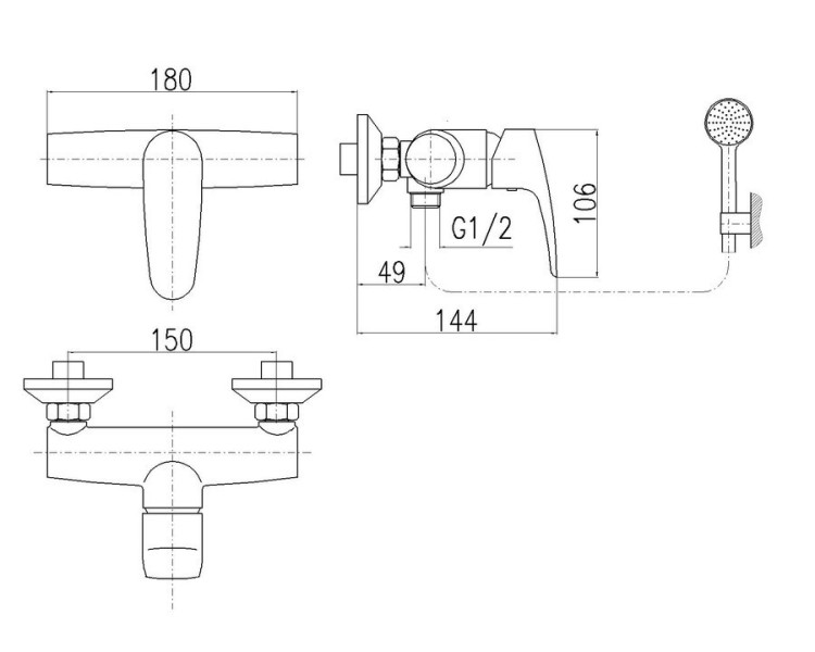 Смеситель для душа Rav Slezak Amur AM781.5/1