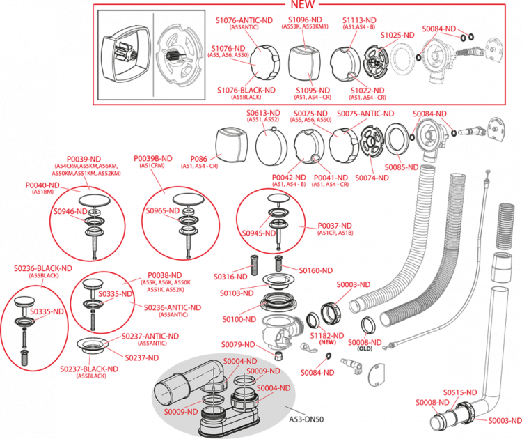 Сифон для ванны автомат комплект, хром Alcadrain A51CR