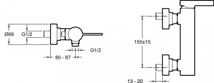 Hастенный смеситель для душа Jacob Delafon STILLNESS E12779-4-CP