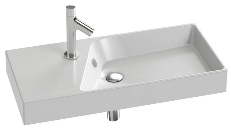 Подвесная раковина-столешница 80 х 37 см, гладкая нижняя поверхность Jacob Delafon RYTHMIKEXP112-Z-00