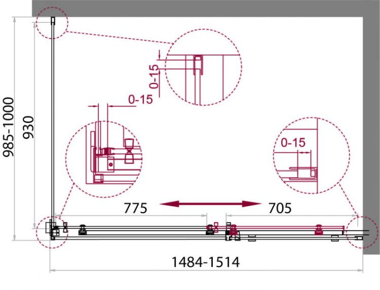 Душевой уголок BELBAGNO ACQUA-AH-1 BelBagno ACQUA-AH-1-120/90-C-Cr