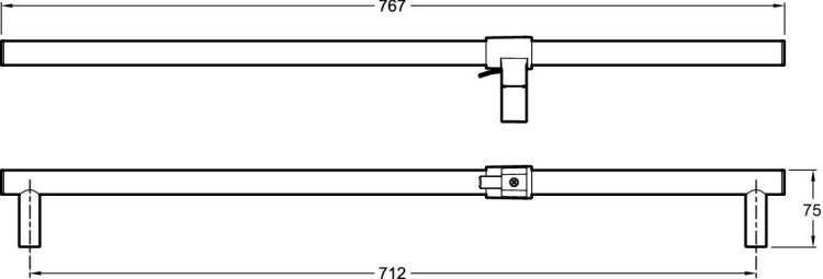 Душевая металлическая штанга 0,76 м с держателем для ручного душа Jacob Delafon EO E8524-CP