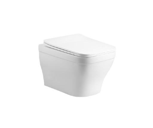 Унитаз-компакт подвесной безободковый Aquatek АМАДЕО AQ1180-00 490*365*320 мм, горизонтальный выпуск, тонкое сиденье с механизмом плавного закрывания, крепеж