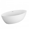 Отдельностоящая, полукруглая акриловая ванна в комплекте со сливом-переливом Cezares BB707-1860-880