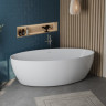 Отдельностоящая, полукруглая акриловая ванна в комплекте со сливом-переливом Cezares BB707-1860-880