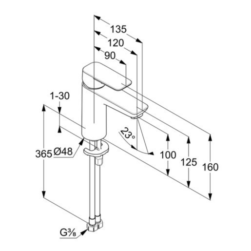 Смеситель для раковины Kludi Pure&Style 402920575