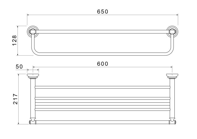 Полка для полотенец Aquatek AQ4515CR Классик