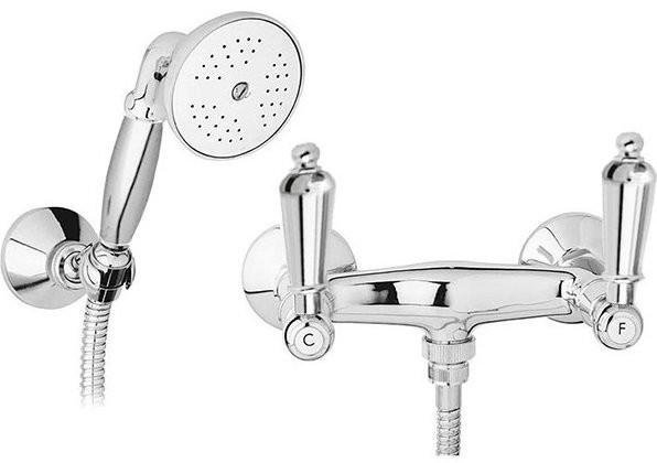 Смеситель для душа в комплекте с ручным душем, шлангом и держателем Cezares FIRST-D-02-Bi