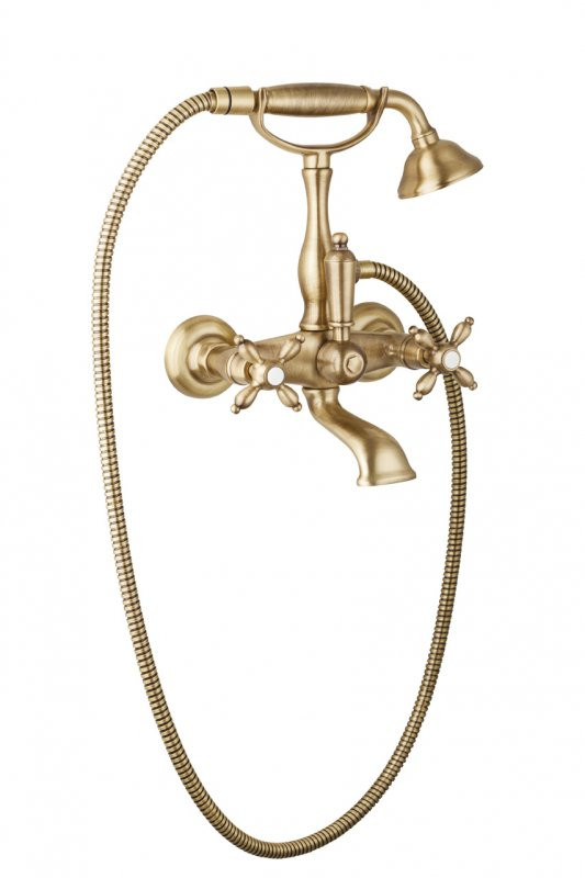 Смеситель для ванны с ручным душем Cezares NOSTALGIA-VD-BLC