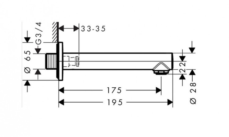 Излив для ванны Hansgrohe Talis S 72410000