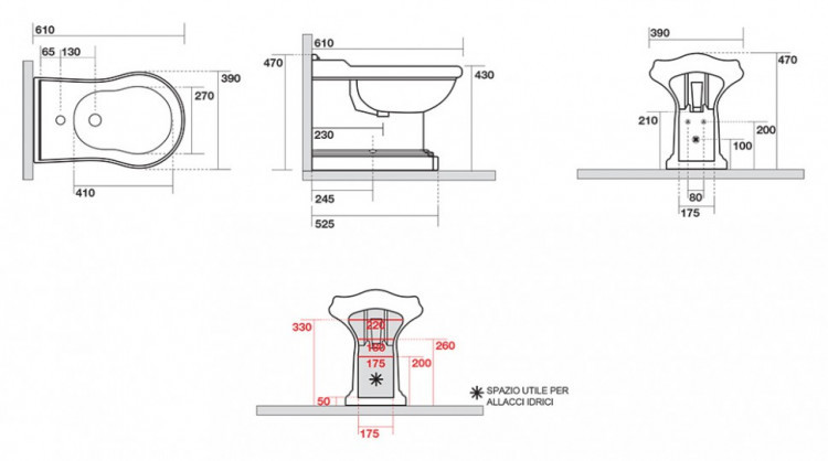 Биде Kerasan Retro 1022