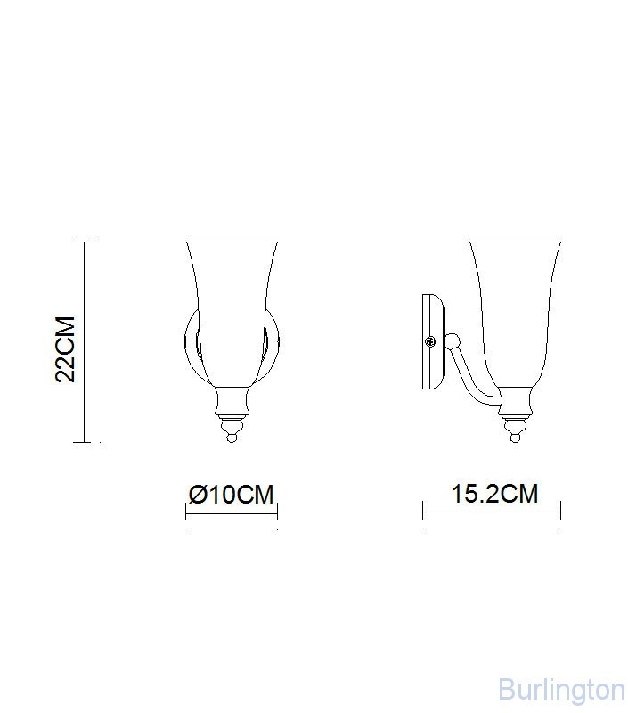 Светильник с плафоном из матового стекла [1619/BL54 CHR]