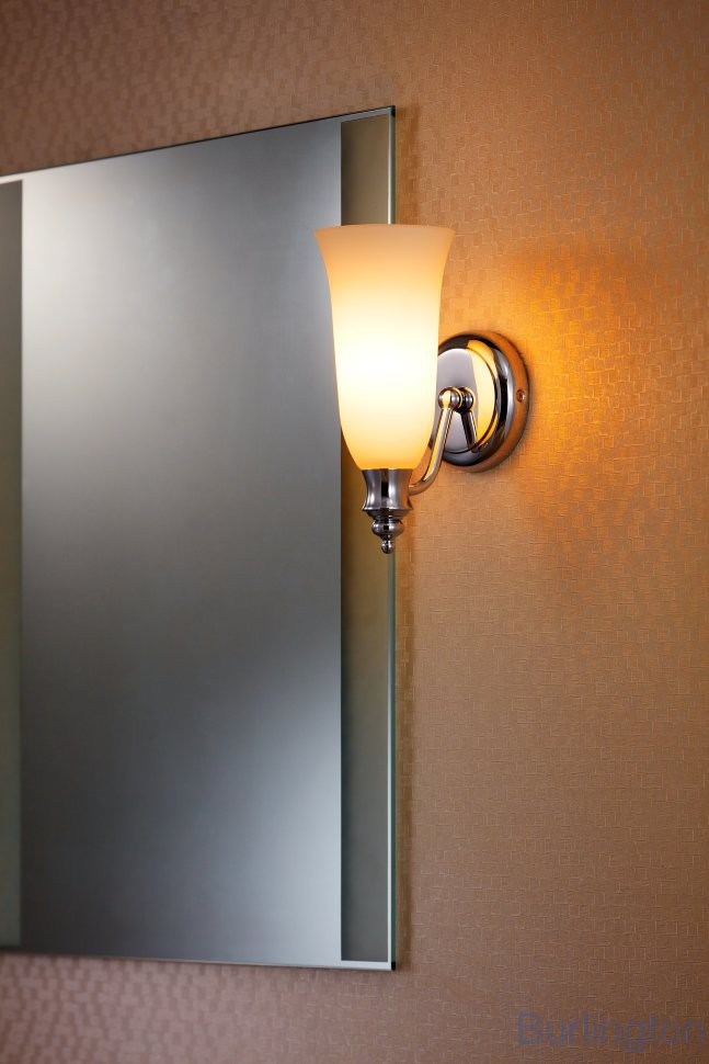 Светильник с плафоном из матового стекла [1619/BL54 CHR]