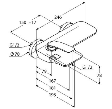 Смеситель для ванны Kludi Balance 524450575