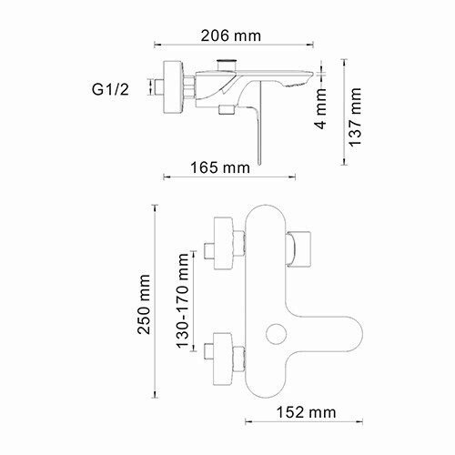 WasserKRAFT Dinkel 5801 Смеситель для ваннкороткиизливом
