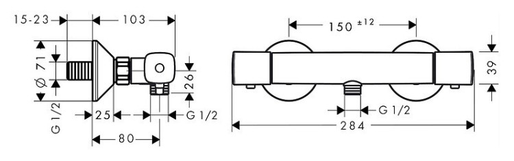 Смеситель для душа Hansgrohe Ecostat Universal 13122000 с термостатом