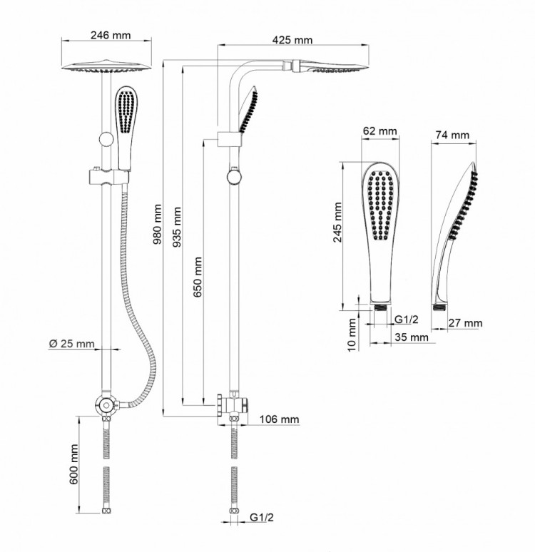 WasserKRAFT A045 Душевой комплект