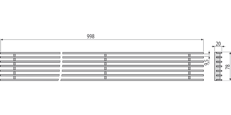 Решетка для дренажного желоба 75 мм, нержавеющая сталь Alcadrain ADZ-R304