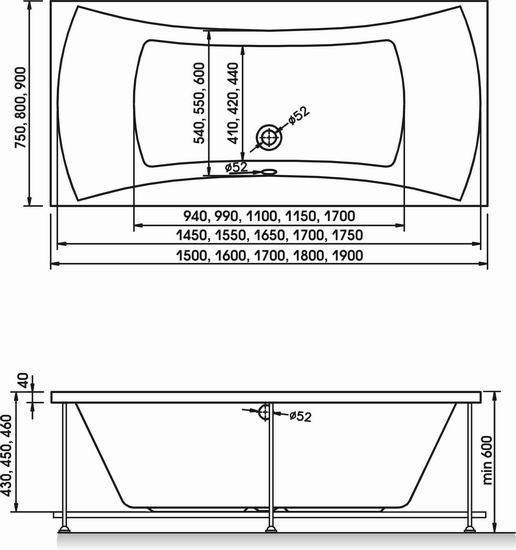 Акриловая ванна Relisan Xenia 200x90