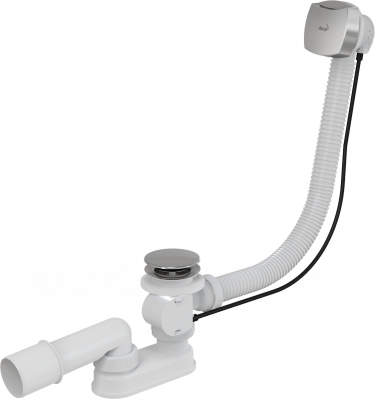 Сифон для ванны автомат комплект, хром Alcadrain A51CRM