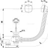 Сифон для ванны автомат комплект, хром Alcadrain A51CRM