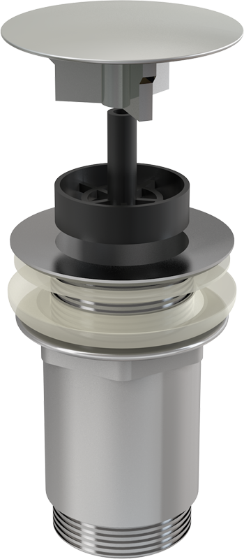 Донный клапан сифона для умывальника 5/4&quot; цельнометаллический с большой заглушкой, для умывальников без перелива Alcadrain A396