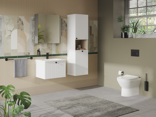 Пенал Root Groove 40 см, правосторонний, матовый белый