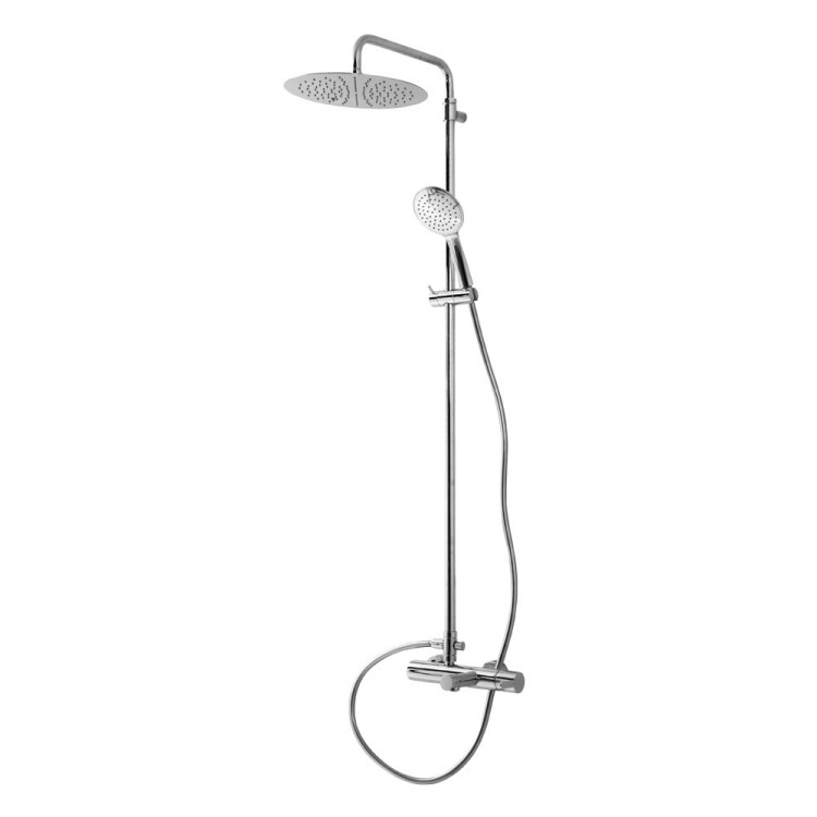 Душевая стойка телескопическая, с изливом с верхним и ручным душем Cezares LEAF-CVDA-30-BIO