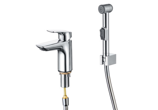 Смеситель для раковины 97 с гигиеническим ручным душем Aquatek AQ1012CR ВЕГА