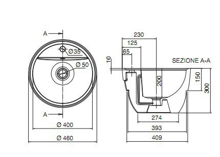 Раковина Scarabeo Matty 8055A/R