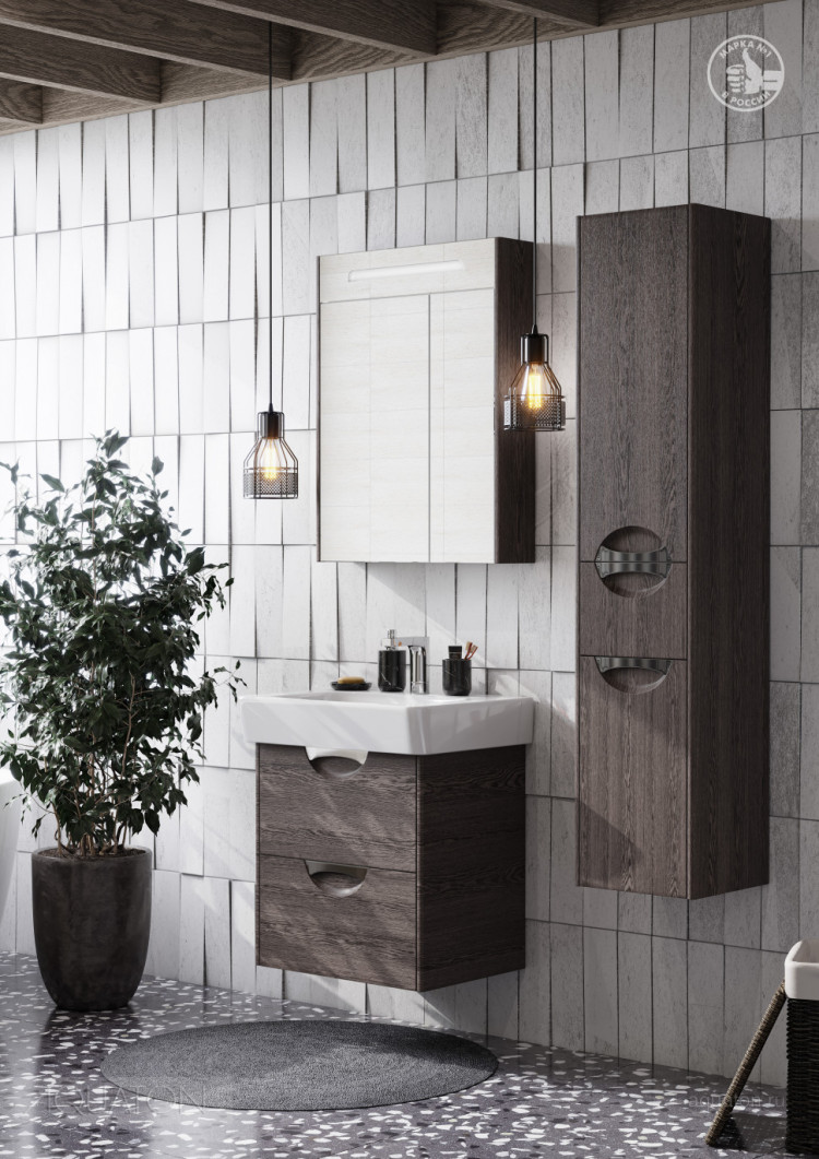 Шкаф - колонна AQUATON Сильва правый дуб макиато 1A215603SIW5R