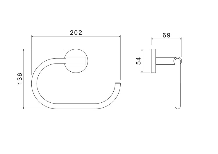 Полотенцедержатель овальный Aquatek матовый черный AQ4221MB Оберон