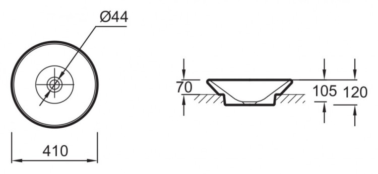 Раковина-чаша Jacob Delafon Manosque 41 E1144