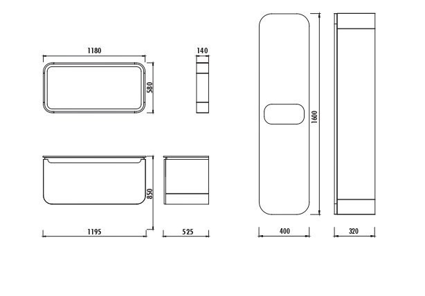 Верхний модуль с зеркалом PN1120.01.BB