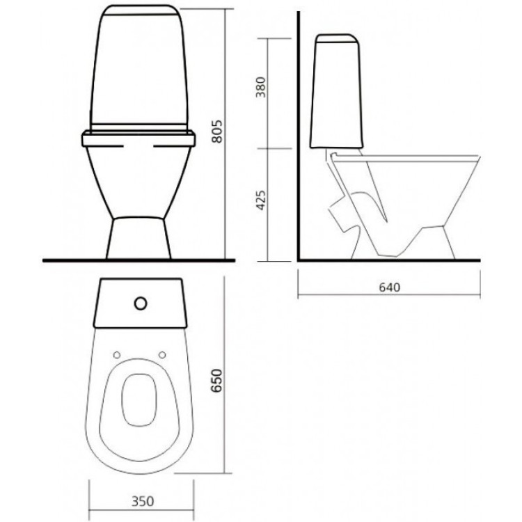 Унитаз Sanita Кама эконом KMASACC01090111