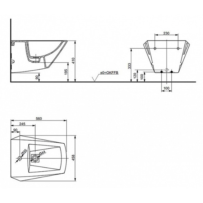 Биде Toto Jewelhex BT682V1#XW подвесное
