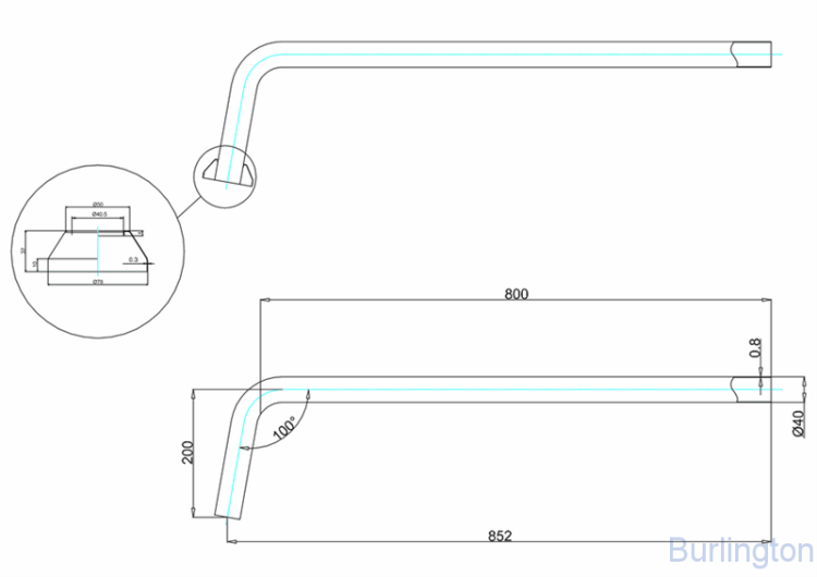Соединительная труба сифона с горизонтальным отводом [W21]